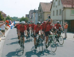 L'arrivée de nos cyclistes à Gaukönigshofen !
