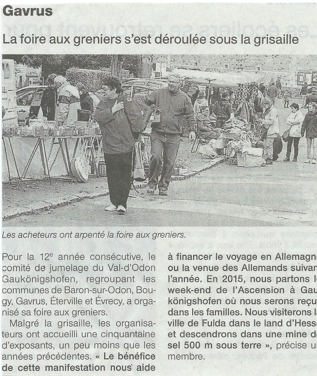 Article paru dans Ouest France samedi 2 mai