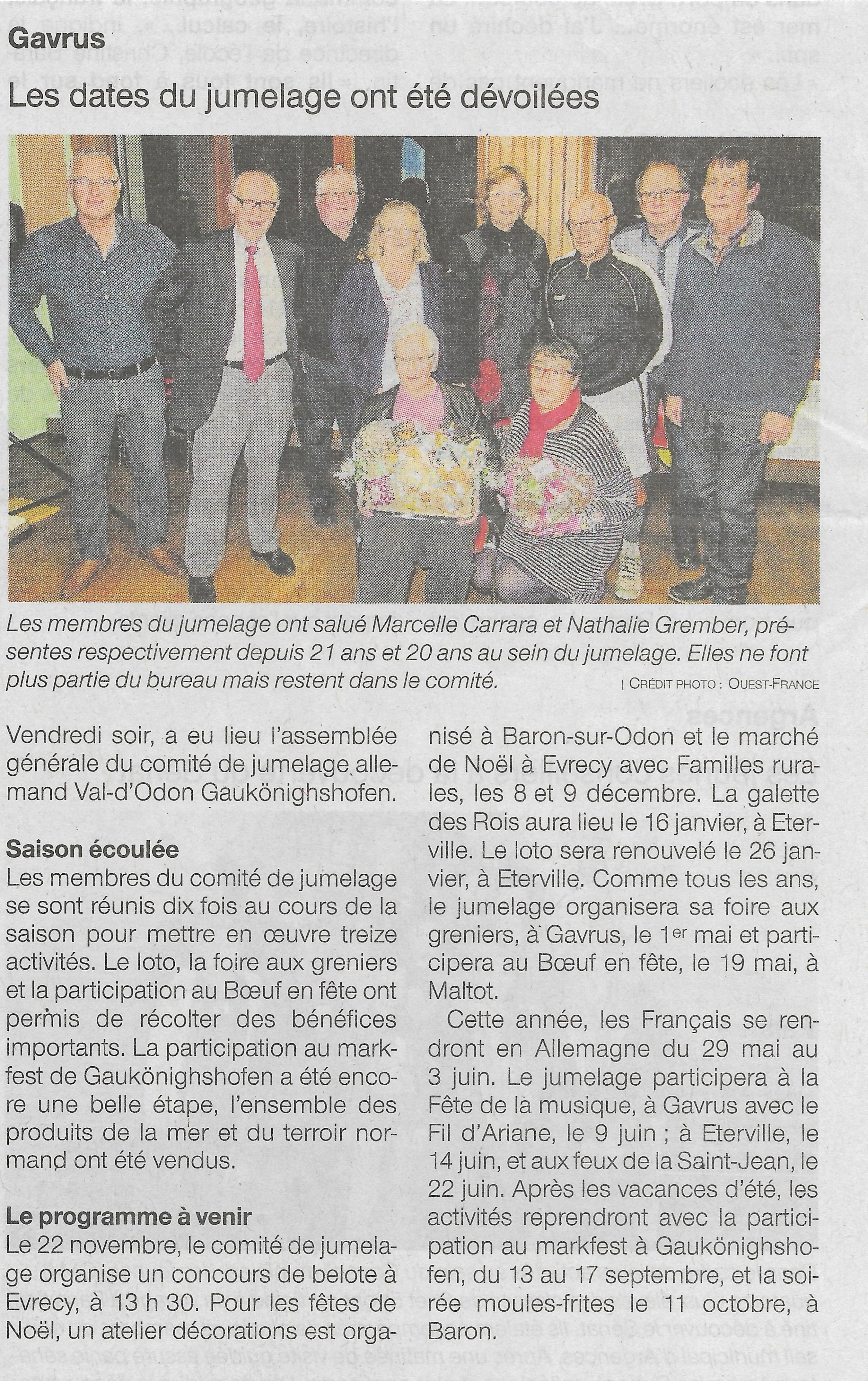 Article Ouest france Gavrus AG 2018